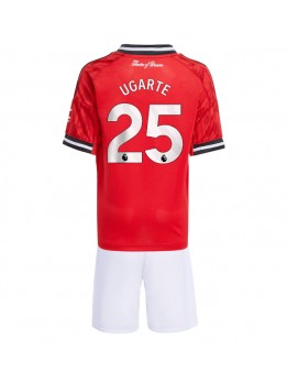 Billige Manchester United Manuel Ugarte #25 Hjemmedraktsett Barn 2025-26 Kortermet (+ Korte bukser)